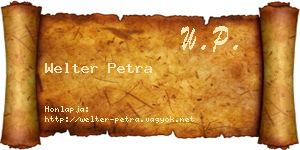 Welter Petra névjegykártya