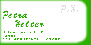 petra welter business card